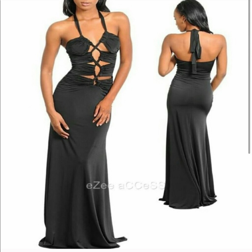 Vavavoom lace-up maxi sexy maxi dress